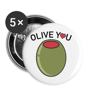 Olive You - Buttons small 1''/25 mm (5-pack) - white - Front