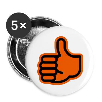 Daumen hoch - Buttons klein 25 mm (5er Pack) - Weiß - Vorne