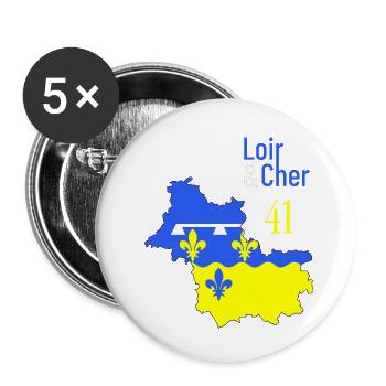 Loir et cher - Lot de 5 petits badges (25 mm) - blanc - Devant