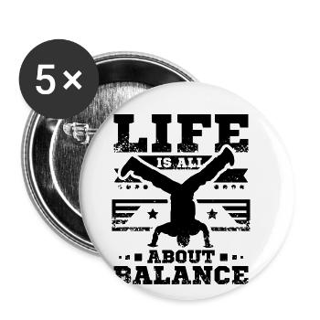 Breakdance - Buttons klein 25 mm (5er Pack) - Weiß - Vorne
