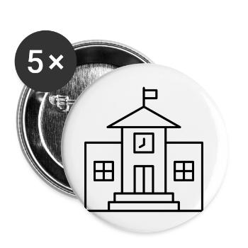 Schule - Buttons klein 25 mm (5er Pack) - Weiß - Vorne