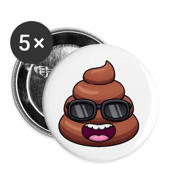 Morceau de merde cool - Lot de 5 petits badges (25 mm) - blanc - Devant