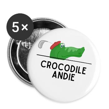 Crocodile Andie - Buttons klein 25 mm (5er Pack) - Weiß - Vorne