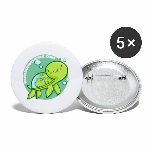 Vagabondturtle com logo - Små knappar 25 mm (5-pack)