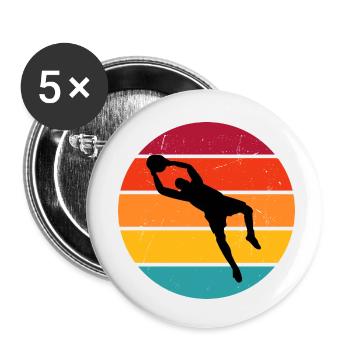 Torwart Fußballer Fußballspieler Fußball Torhüter - Buttons klein 25 mm (5er Pack) - Weiß - Vorne