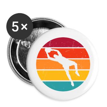 Fußball Torwart Fußballer Fußballspieler Torhüter - Buttons klein 25 mm (5er Pack) - Weiß - Vorne
