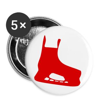 Schlittschuh rot - Buttons klein 25 mm (5er Pack) - Weiß - Vorne