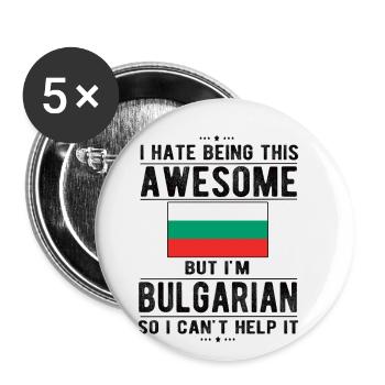 Bulgarie Bulgarie Drapeau Origine bulgare - Lot de 5 petits badges (25 mm) - blanc - Devant