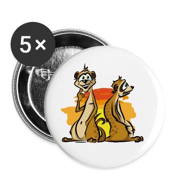 Bande dessinée Meerkat Africa - Lot de 5 petits badges (25 mm) - blanc - Devant