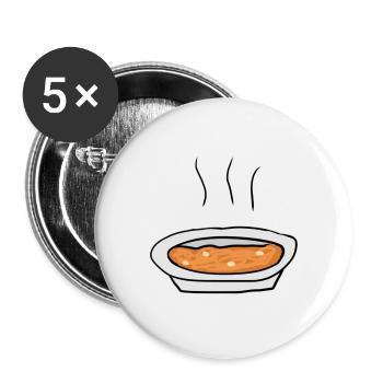 Suppe Essen - Buttons klein 25 mm (5er Pack) - Weiß - Vorne
