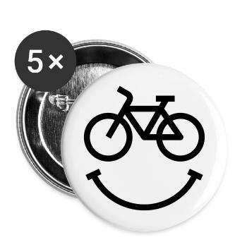 Geschenkidee für Radfahrer - Buttons klein 25 mm (5er Pack) - Weiß - Vorne