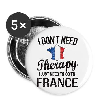 Français Drapeau de la France Origine Français - Lot de 5 petits badges (25 mm) - blanc - Devant