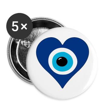 Nazar comme cœur - Lot de 5 petits badges (25 mm) - blanc - Devant
