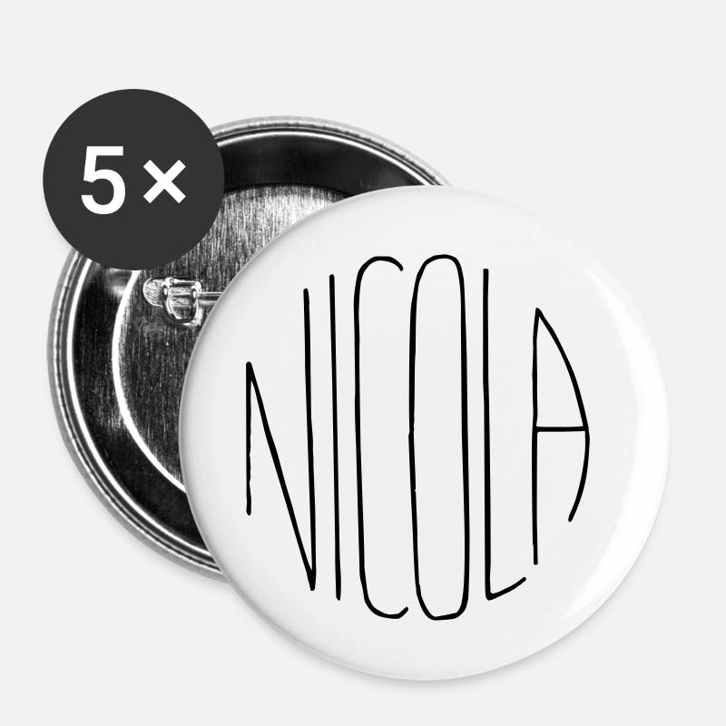 Nicola Gift - Buttons small 1''/25 mm (5-pack) - white