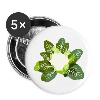 Cabbage Flower Vegetable Garden Vegetable - Buttons small 1''/25 mm (5-pack) - white - Front