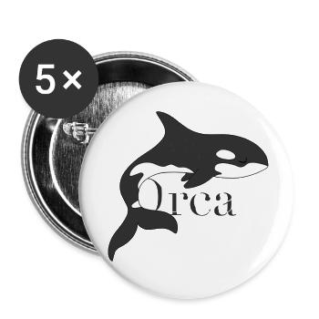 Orca Dream – Épaulard majestueux - Lot de 5 petits badges (25 mm) - blanc - Devant