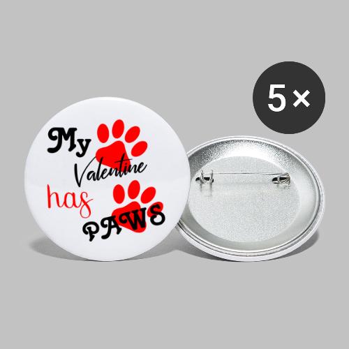 My valentine has paws - Buttons klein 25 mm (5er Pack)