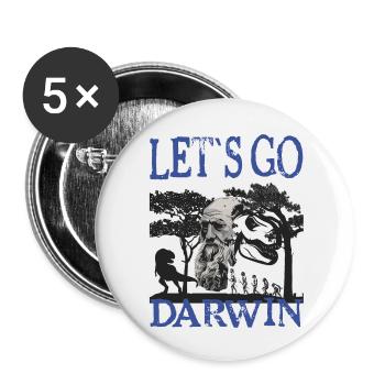Charles Darwin Evolution textile Geschenkidee - Buttons klein 25 mm (5er Pack) - Weiß - Vorne