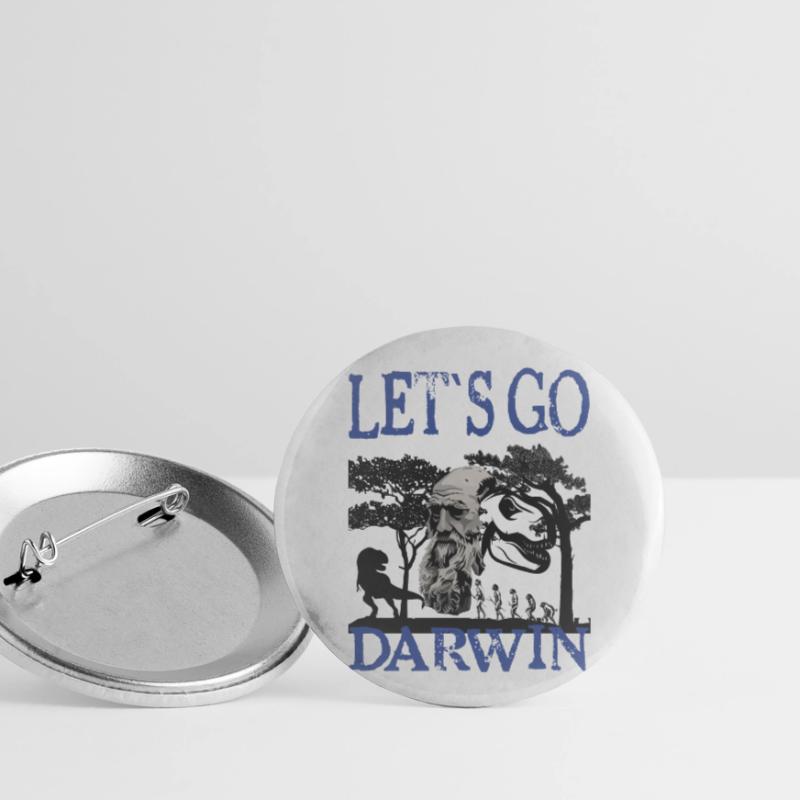 Charles Darwin Evolution textile Geschenkidee Buttons klein 25 mm (5er Pack)