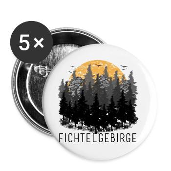 3 frères dans la forêt du coucher du soleil de Fichtelgebirge - Lot de 5 petits badges (25 mm) - blanc - Devant