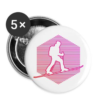 Ski de randonnée pour hommes Ski Alpinisme - Lot de 5 petits badges (25 mm) - blanc - Devant