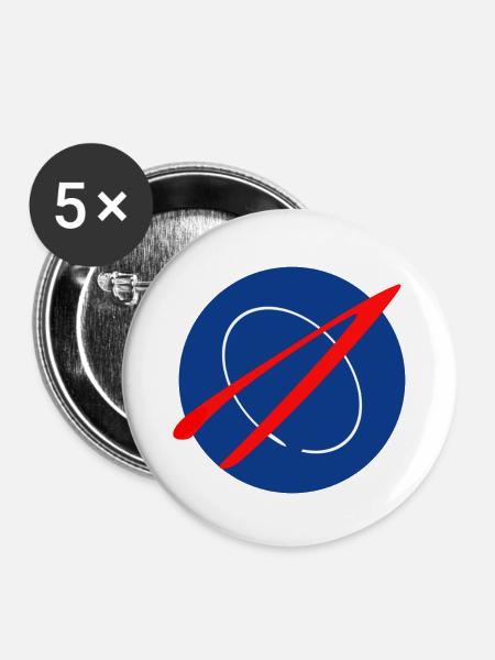 Space Patch - Buttons klein 25 mm (5er Pack) - Weiß