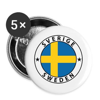 Sweden - Buttons small 1''/25 mm (5-pack) - white - Front