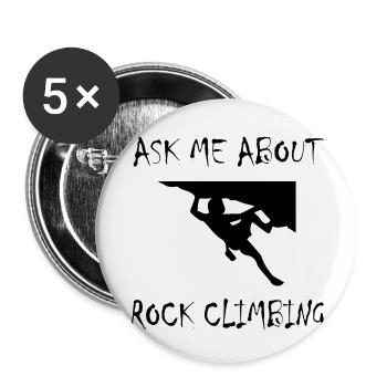 Escalade de bloc - Lot de 5 petits badges (25 mm) - blanc - Devant