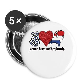 Pays-Bas néerlandais Racines néerlandaises - Lot de 5 petits badges (25 mm) - blanc - Devant