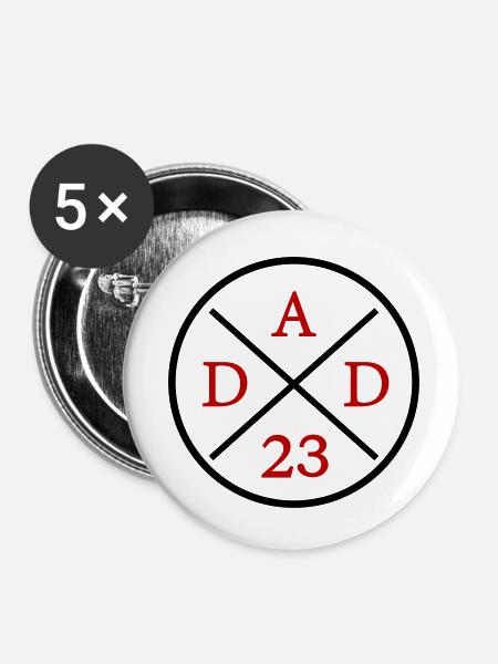 Dad 23 - Buttons klein 25 mm (5er Pack) - Weiß