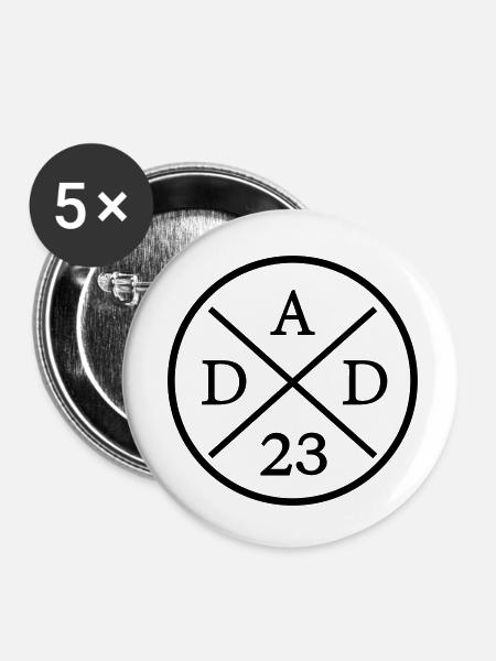 Dad 23 - Buttons klein 25 mm (5er Pack) - Weiß