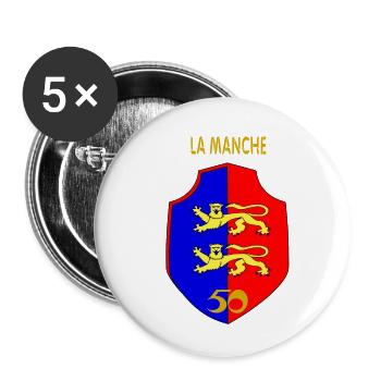 La Manche - Lot de 5 petits badges (25 mm) - blanc - Devant