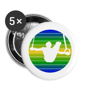Gymnastics Gymnastics Gymnastics Gymnastics Club Floor Gymnastics Turner - Buttons small 1''/25 mm (5-pack) - white - Front