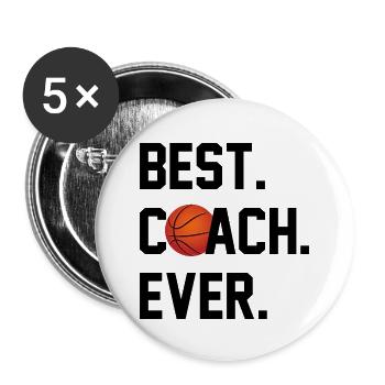 BEST COACH BASKETBALL - Buttons small 1''/25 mm (5-pack) - white - Front