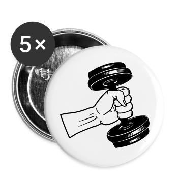Fitness GYM dumbbel weight with fist training - Buttons small 1''/25 mm (5-pack) - white - Front