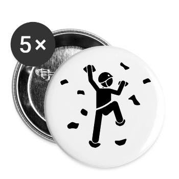 Escalade de bloc - Lot de 5 petits badges (25 mm) - blanc - Devant