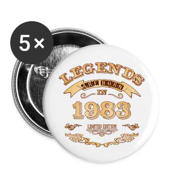 Legends are born in 1983 - Buttons small 1''/25 mm (5-pack) - white - Front