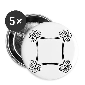 Verzierung Dekorativer Rahmen - Buttons klein 25 mm (5er Pack) - Weiß - Vorne