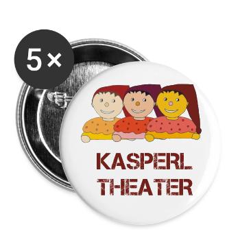 Kasperltheater lustig - Buttons klein 25 mm (5er Pack) - Weiß - Vorne