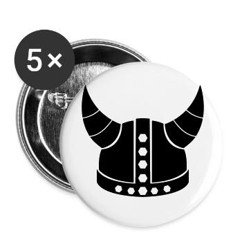 Wikinger Helm - Buttons klein 25 mm (5er Pack) - Weiß - Vorne
