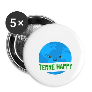 Écologie protection environnement - Lot de 5 petits badges (25 mm) - blanc - Devant