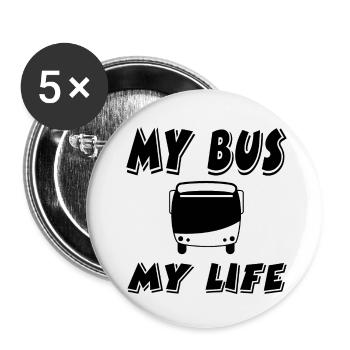Bus - Buttons klein 25 mm (5er Pack) - Weiß - Vorne