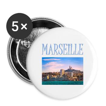 ART MARSEILLAIS - Lot de 5 petits badges (25 mm) - blanc - Devant
