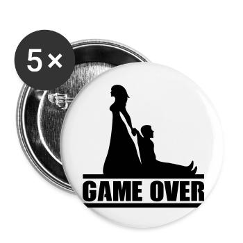 Fin du jeu - Lot de 5 petits badges (25 mm) - blanc - Devant