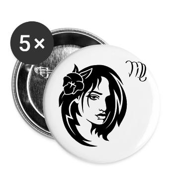 Sternzeichen Jungfrau - Buttons klein 25 mm (5er Pack) - Weiß - Vorne