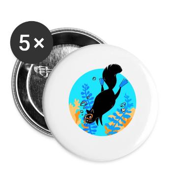 Cat - Buttons klein 25 mm (5er Pack) - Weiß - Vorne