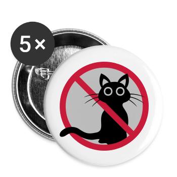 Cat forbidden sign - Buttons small 1''/25 mm (5-pack) - white - Front