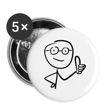 daumen hoch - Buttons klein 25 mm (5er Pack) - Weiß - Vorne