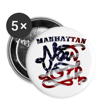 Manhattan NYC - Buttons klein 25 mm (5er Pack) - Weiß - Vorne