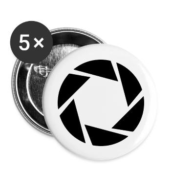 Photographie Film Caméra Photographe - Lot de 5 petits badges (25 mm) - blanc - Devant
